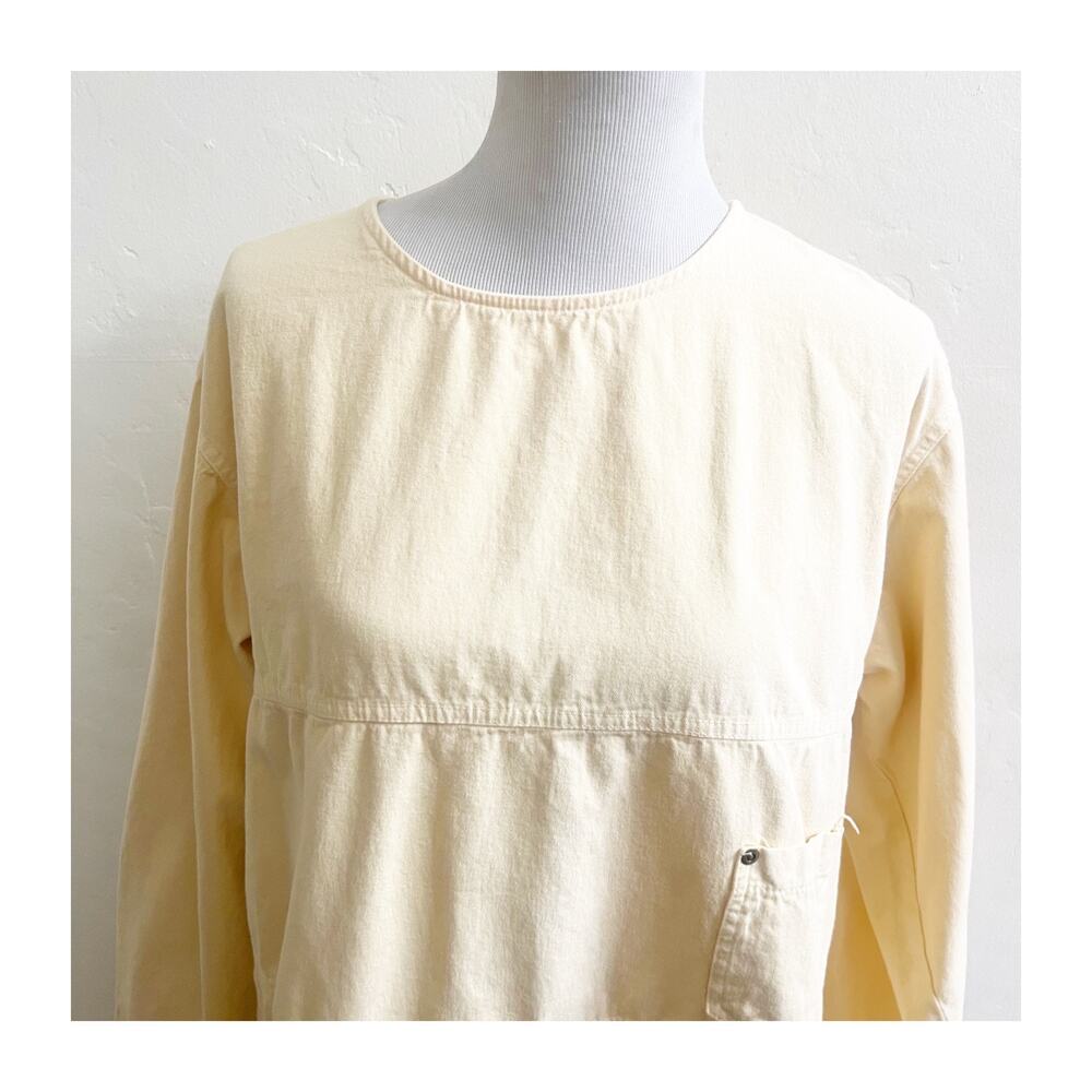 Marc Ware Tunic Top Women's XL Yellow Lagenlook Long Sleeve Pullover Cottagecore - Picture 2 of 10